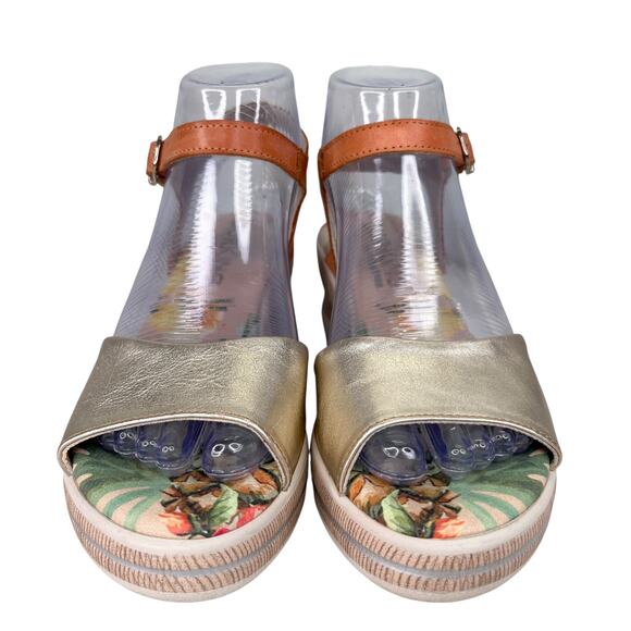 Dorking by Fluchos Spain Wedge Sandals Gold 36 - Picture 5 of 12